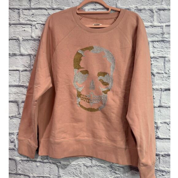 ZADIG AND VOLTAIRE Camo Skull Crewneck Sweatshirt Large* - Picture 2 of 5